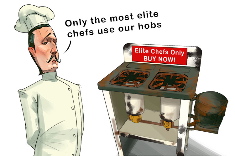The advert says the hob's for elite (obsolete) chefs only, but it seems out of date to me